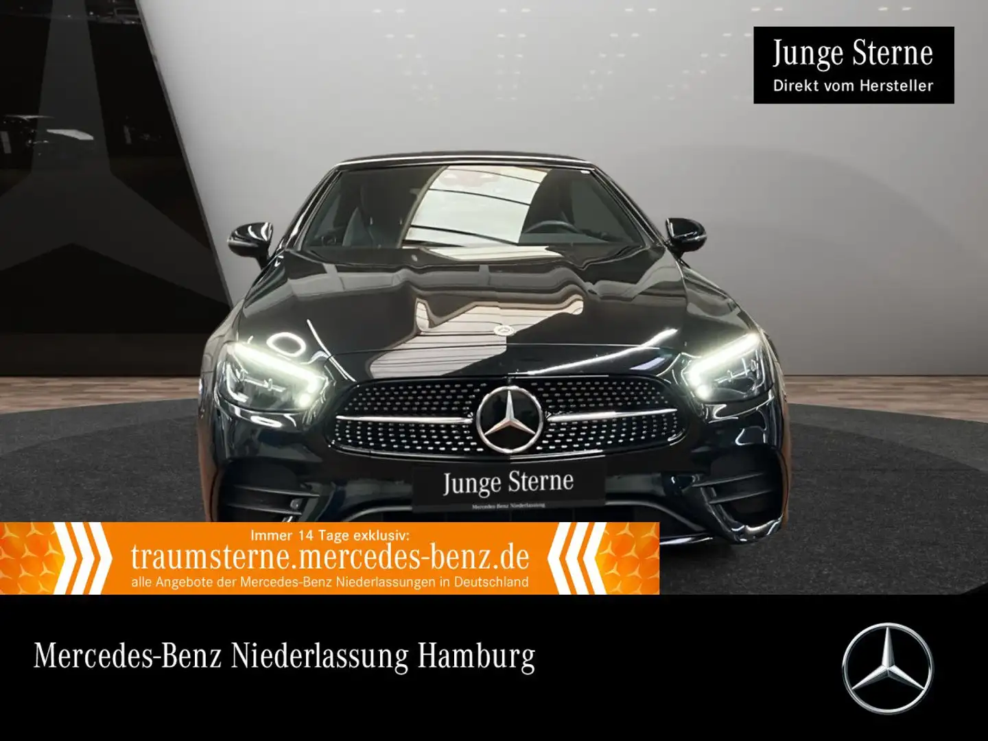 Mercedes-Benz E 450 Cabrio 4M AMG+NIGHT+360+LED+STHZG+FAHRASS+9G Zwart - 1