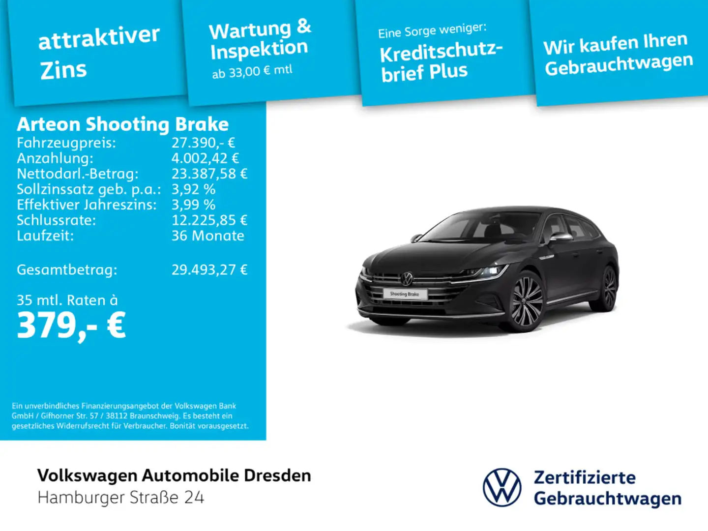 Volkswagen Arteon Elegance 1.4 eHybrid DSG Grau - 1