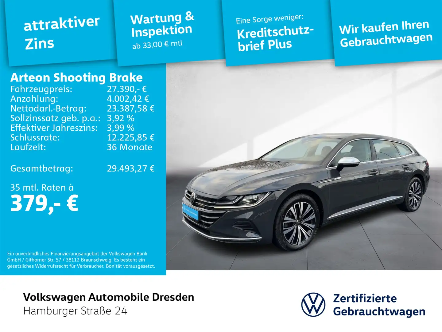 Volkswagen Arteon Elegance 1.4 TSI eHybrid D Grau - 1
