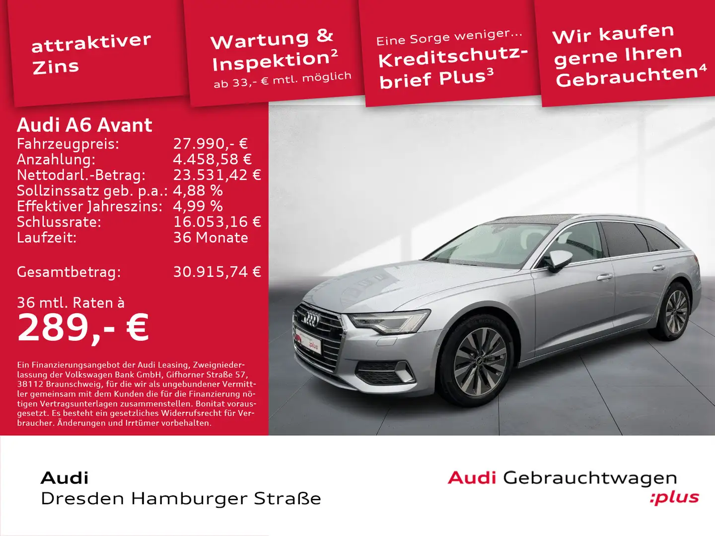 Audi A6 35TDI Sport Matrix Navi Leder Pano AHZV Argent - 1