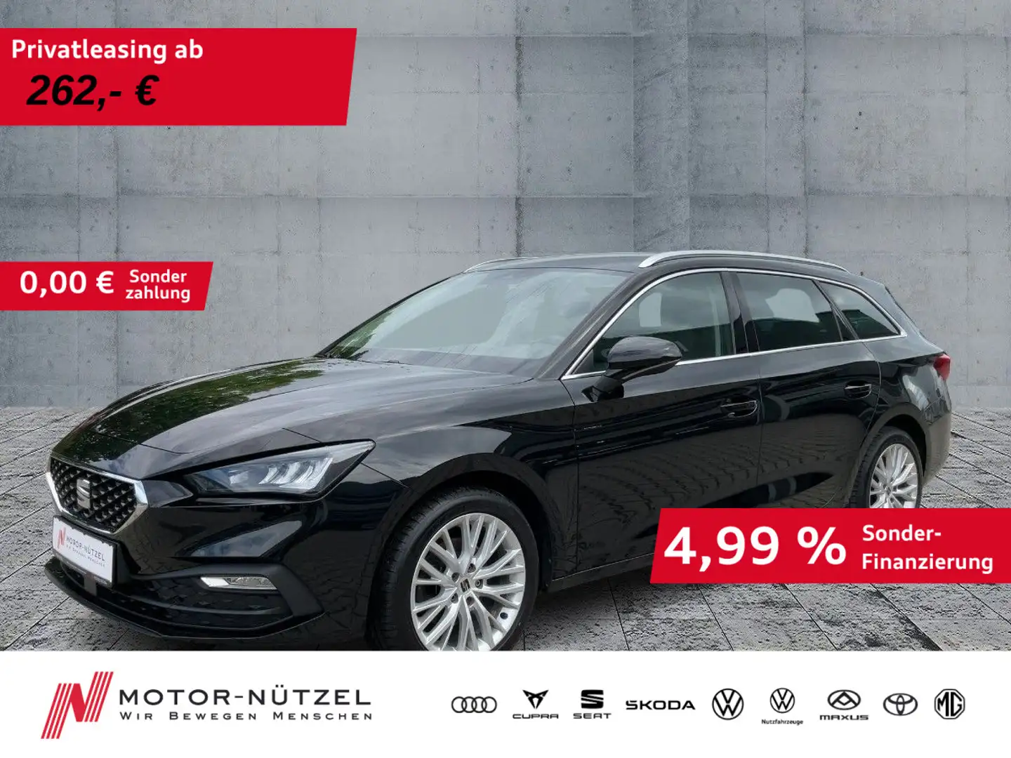SEAT Leon ST 1.5TSI XCELLENCE LED+NAV+GRA+SHZ+PDC+AHK Schwarz - 1