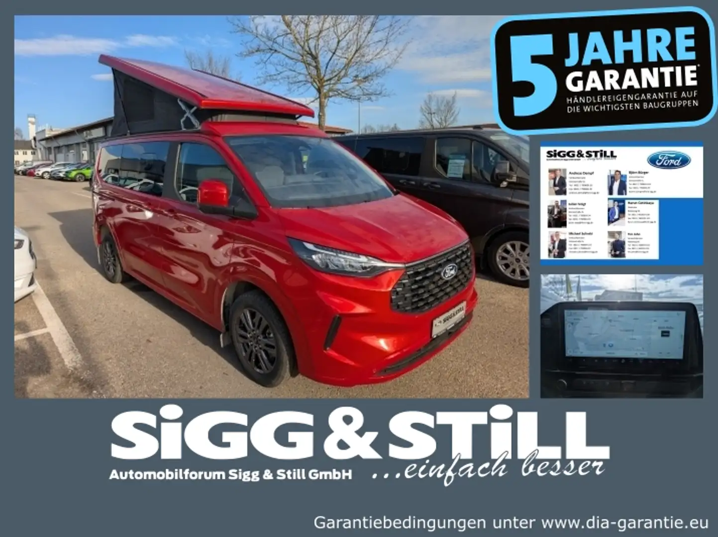 Ford Nugget Titanium 320 L1 Aufstelldach NEUES MODELL Rot - 1