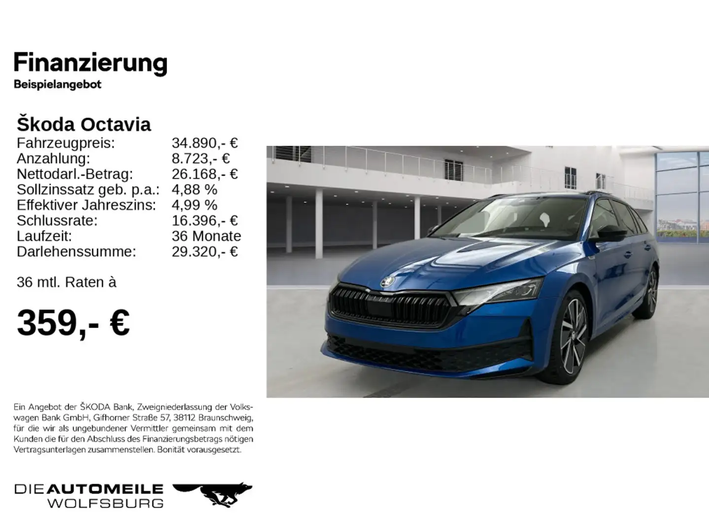 Skoda Octavia 4 IV Combi 2.0 TDI DSG Sportline AHK/NAV Blu/Azzurro - 2