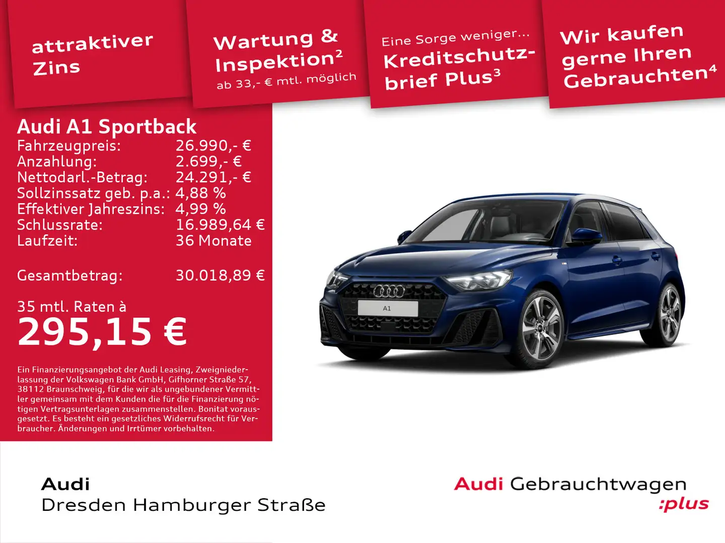 Audi A1 S line 25 TFSI S tronic DAB SONOS Blau - 1