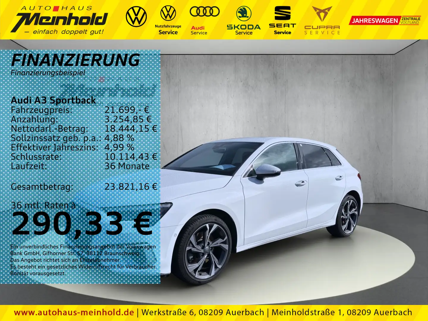 Audi A3 35 TFSI Advanced, 6-Gang, Navi, LED Blanc - 1