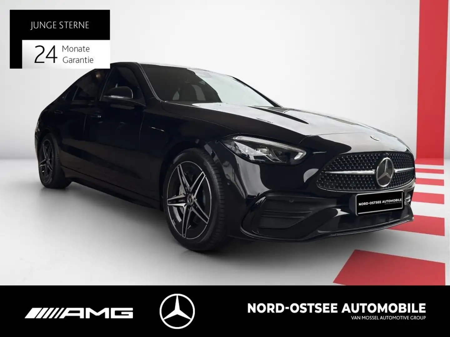 Mercedes-Benz C 220 d AMG KAMERA TEMPO AHK SITZHZG NIGHT Zwart - 2
