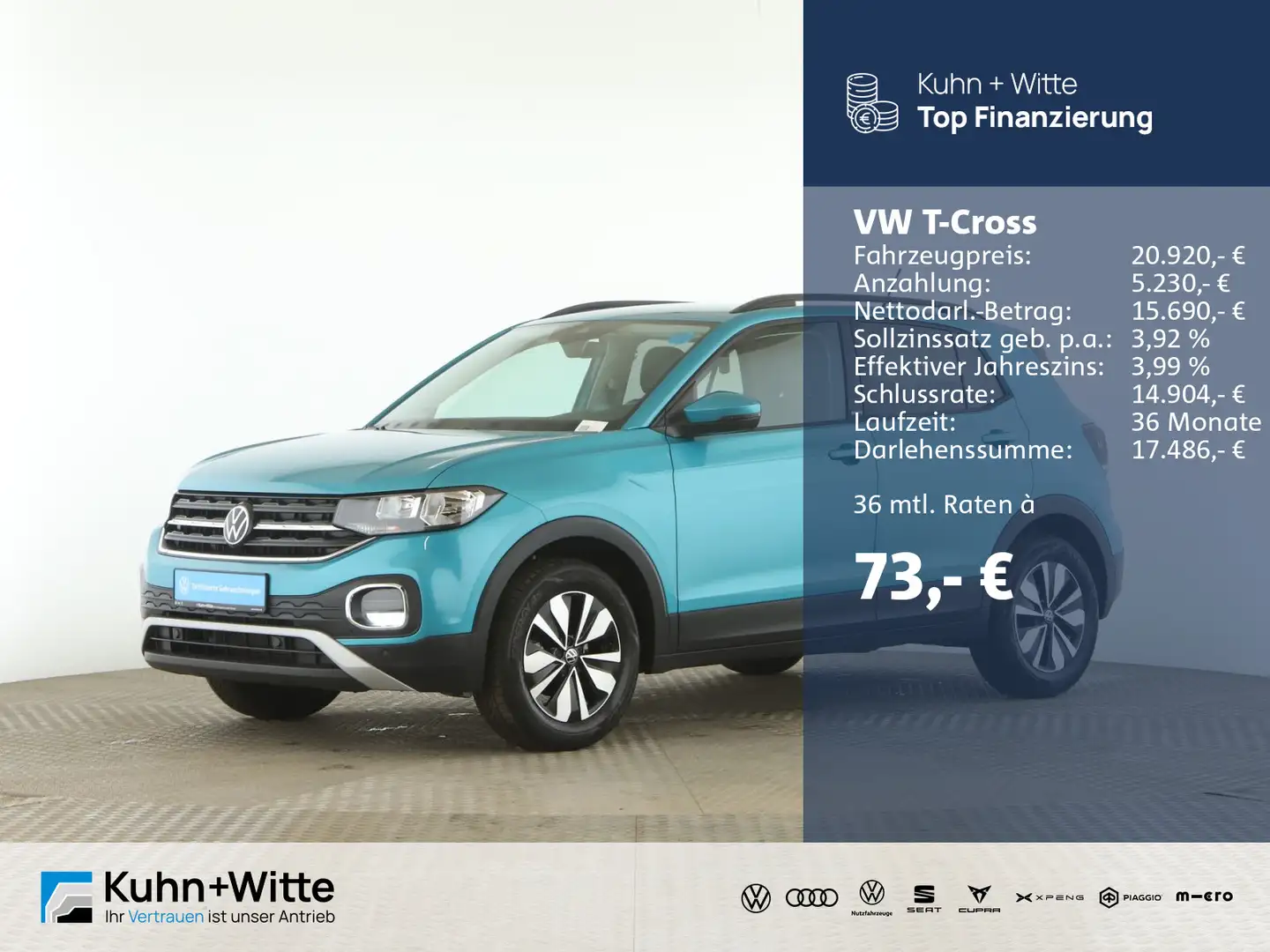 Volkswagen T-Cross 1.0 TSI Life *ACC*PDC*Navi*AppleCar* zelena - 1