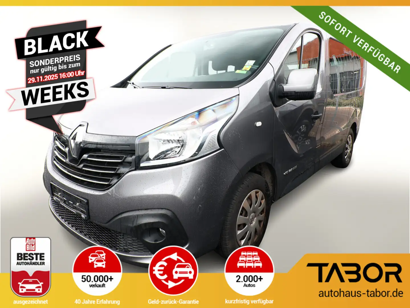 Renault Trafic 1,6 dCi 125 L1 2,7t Expression 9S Nav PDC Gris - 1