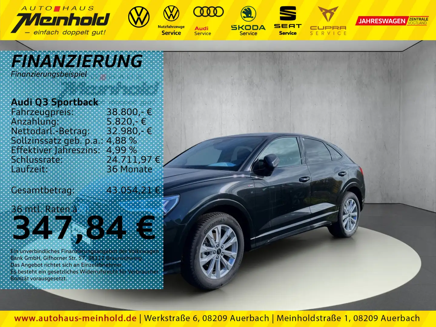 Audi Q3 S line 35 TFSI S tronic, MMI, ACC Noir - 1