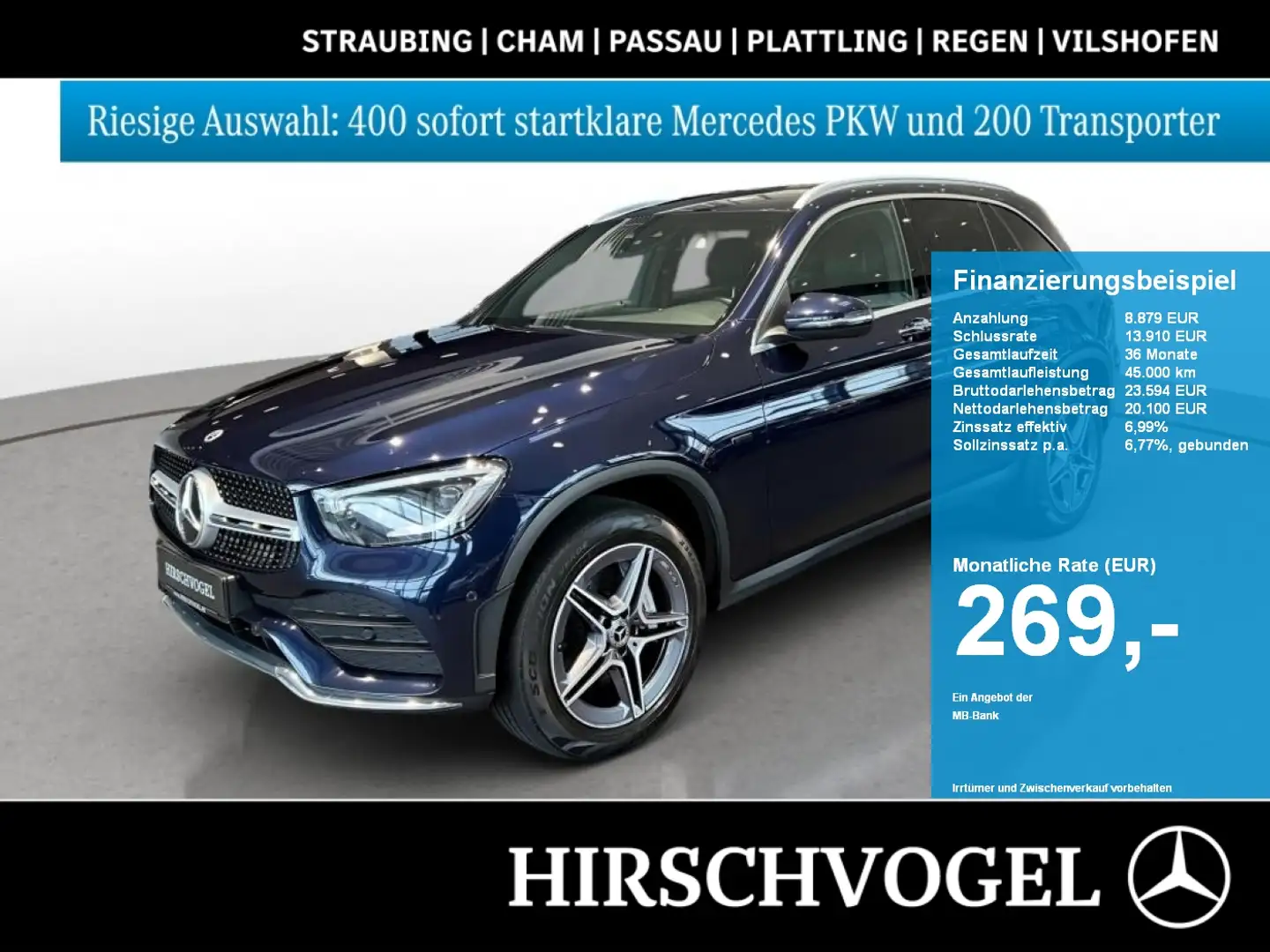 Mercedes-Benz GLC 300 de 4M AMG-Line+AHK+KEYLESS+MULTIBEAM+Kam Bleu - 1