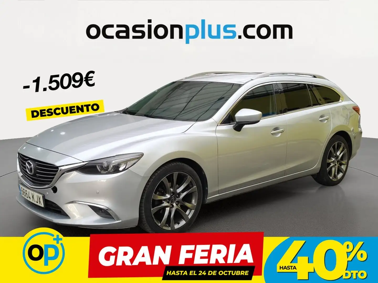 Mazda 6 W. 2.2DE Luxury (Navi) Aut. 110kW Gris - 1