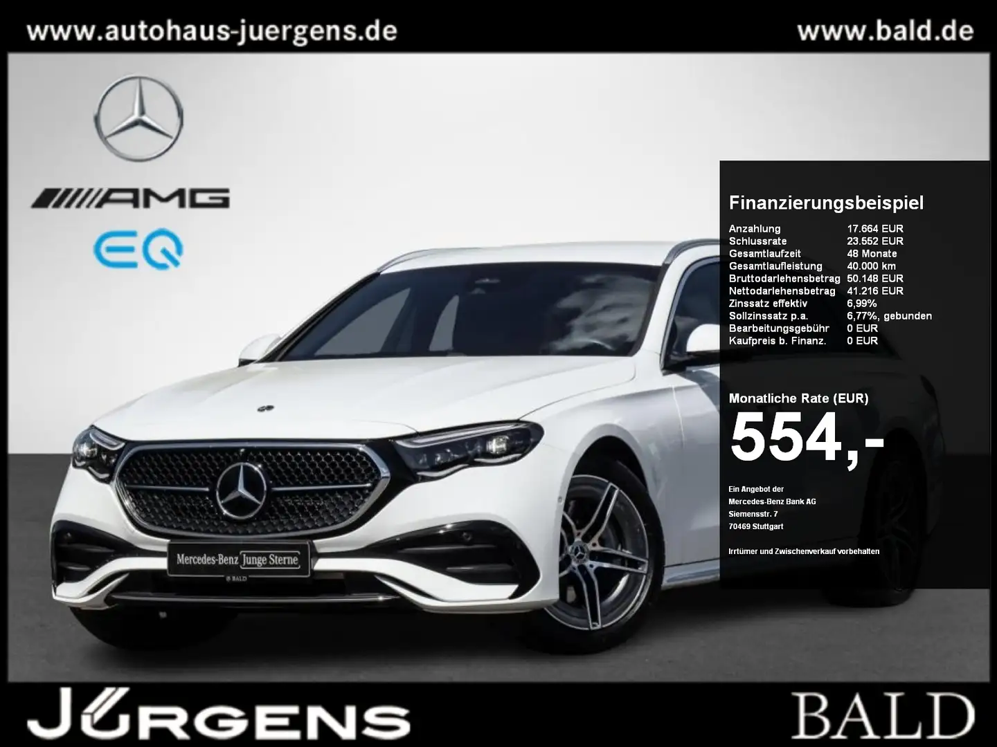 Mercedes-Benz E 300 de T AMG-Premium/Digital/Burm4D/360/Totw/ Blanc - 1