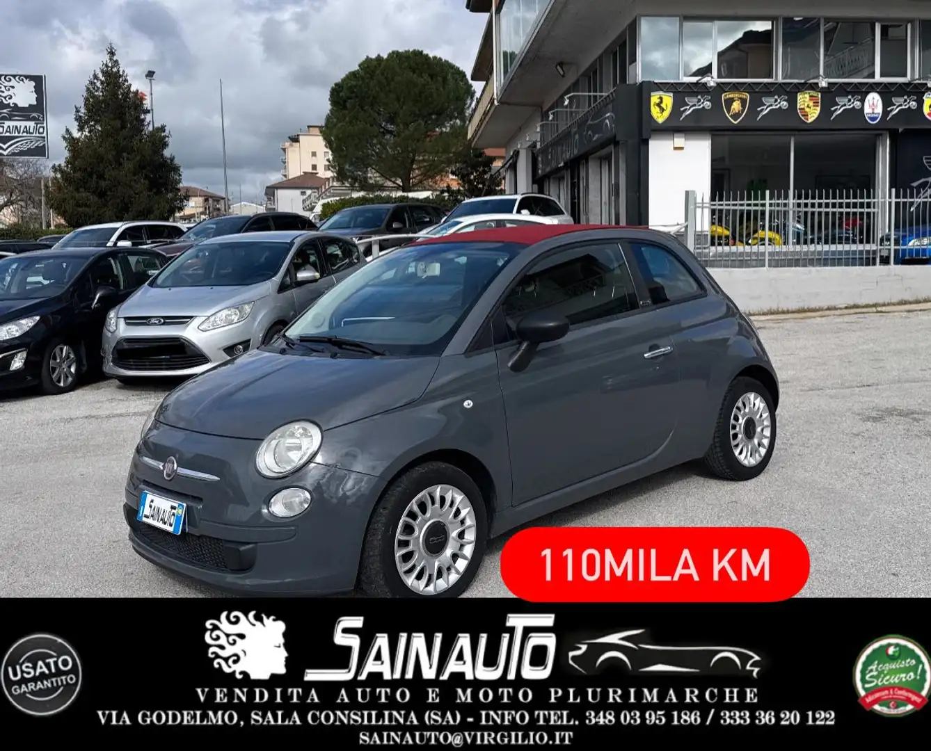 Fiat 500 500C 1.3mjt 75cv CABRIO GARANZIA Grau - 1