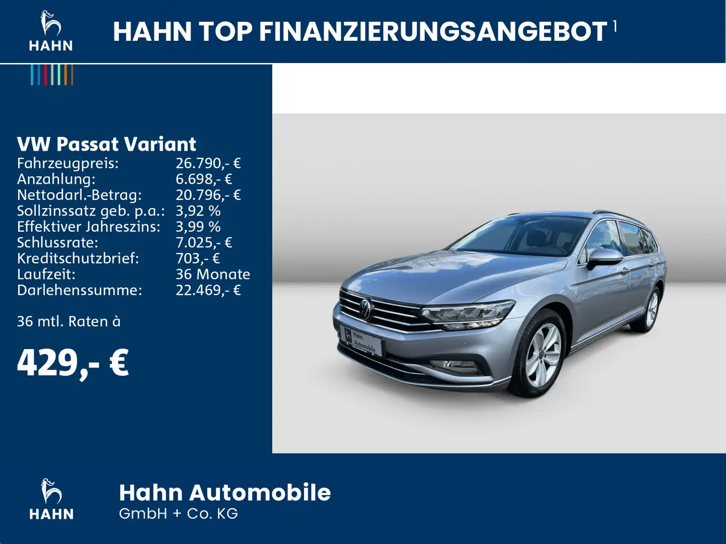 Volkswagen Passat Variant 2.0TDI DSG 4Mo Business ACC LED N Silber - 2