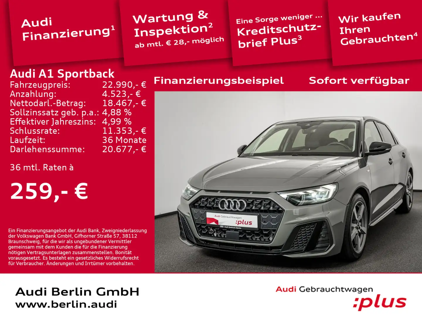 Audi A1 S line 30 TFSI S tr. PDC VIRTUAL LE Szary - 1