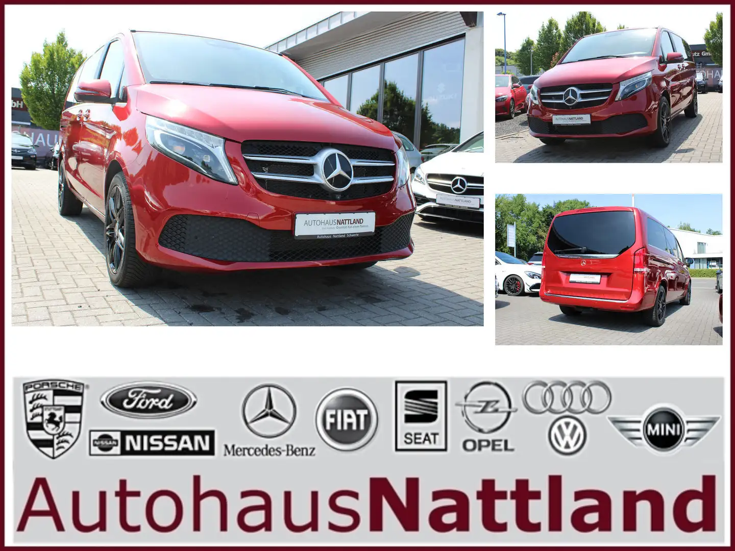 Mercedes-Benz V 300 d Avantgarde Edition 4MATIC lang 9G 360° Rouge - 1