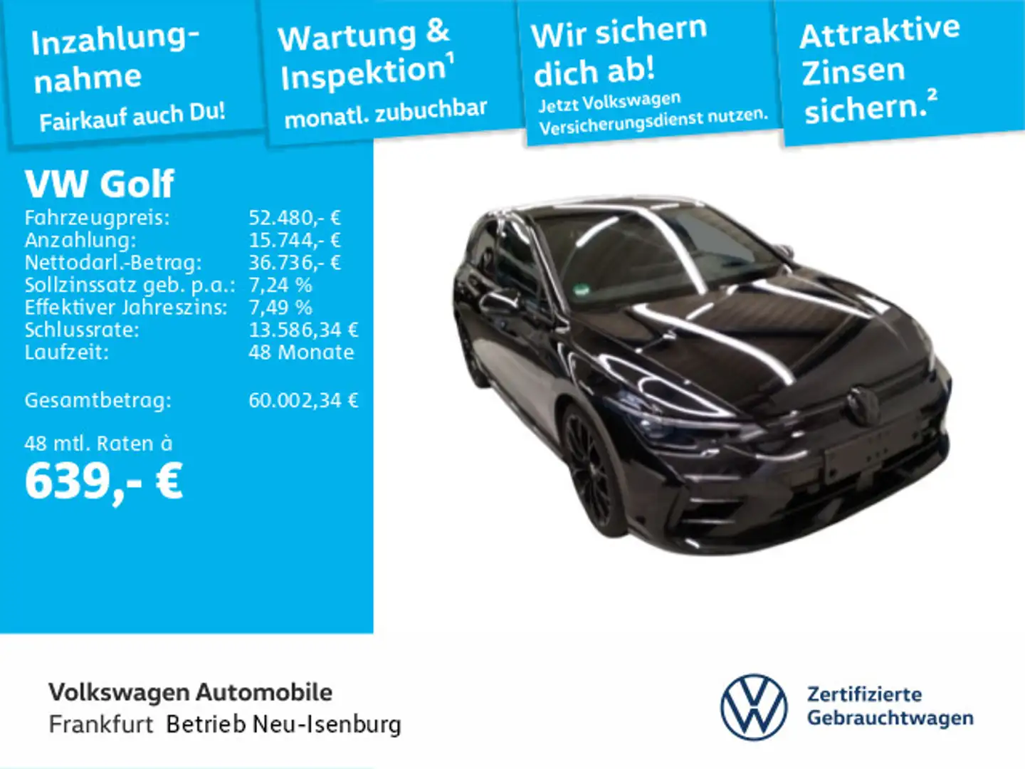Volkswagen Golf VIII 2.0 TSI DSG 4Motion R Black Edition Na Schwarz - 1