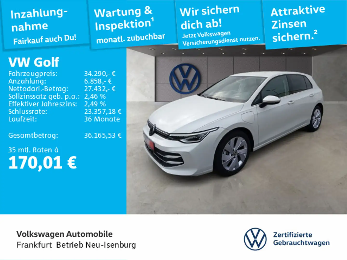 Volkswagen Golf VIII 1.5 TSI DSG eHybrid Style Navi IQ.Ligh Weiß - 1