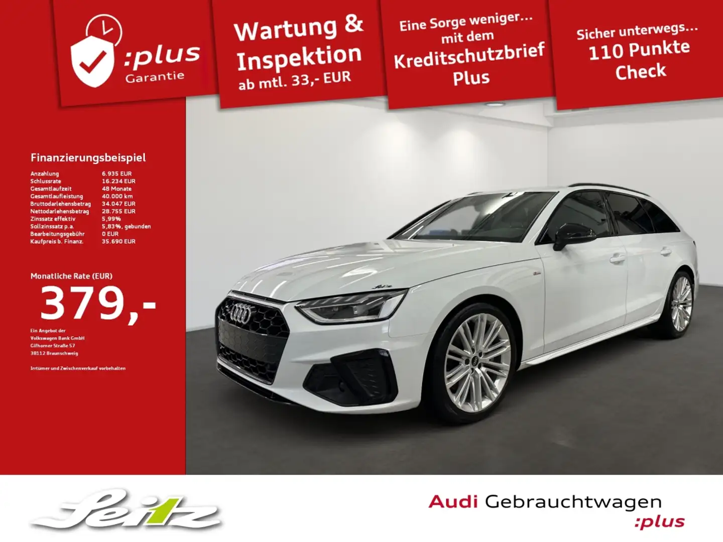 Audi A4 Avant 50 TDI quattro S line *LED*PDC*SITZH* Weiß - 1