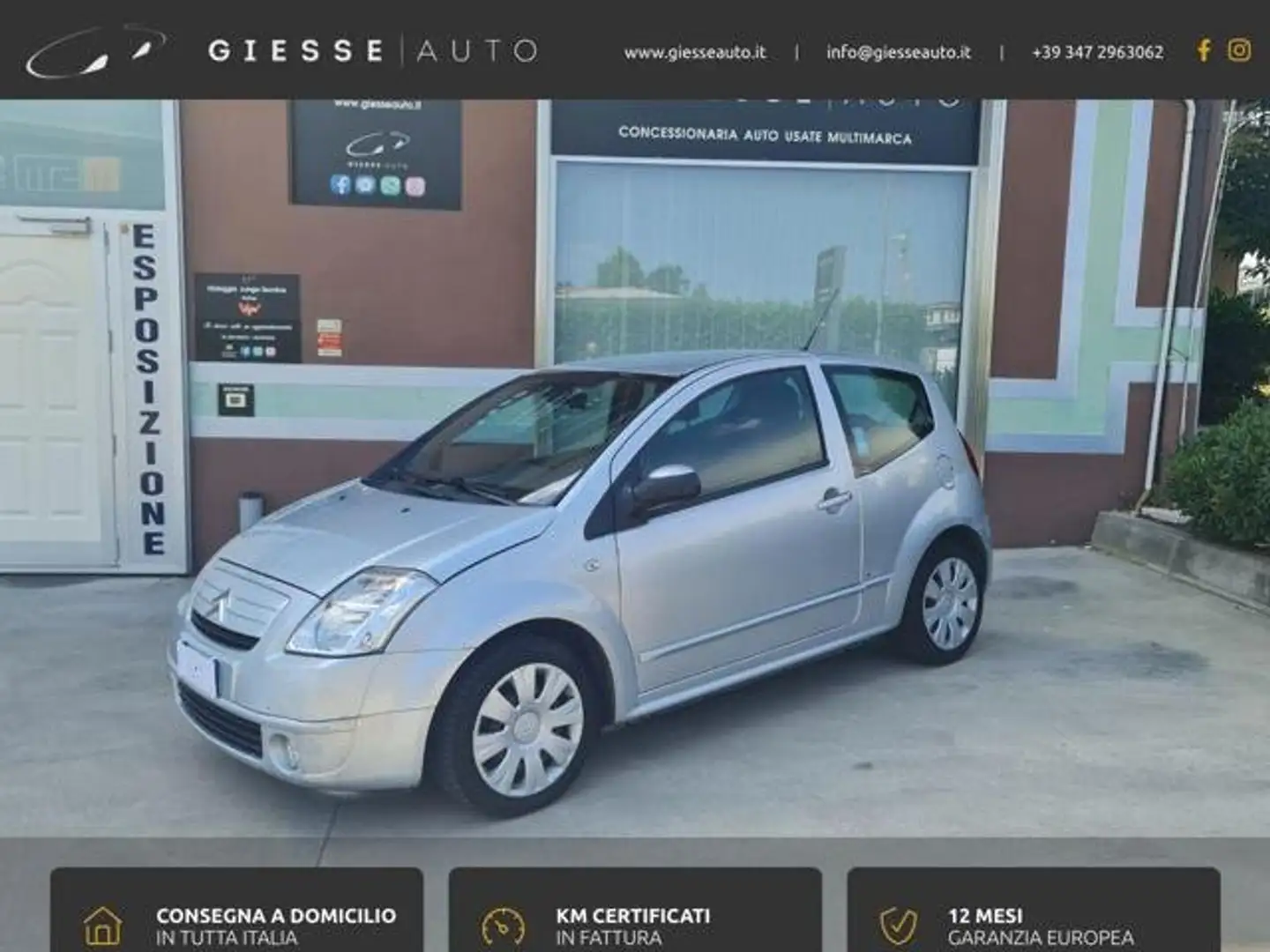 Citroen C2 C2 1.4 hdi Elegance 70cv OK NEOPATENTATI Argento - 1