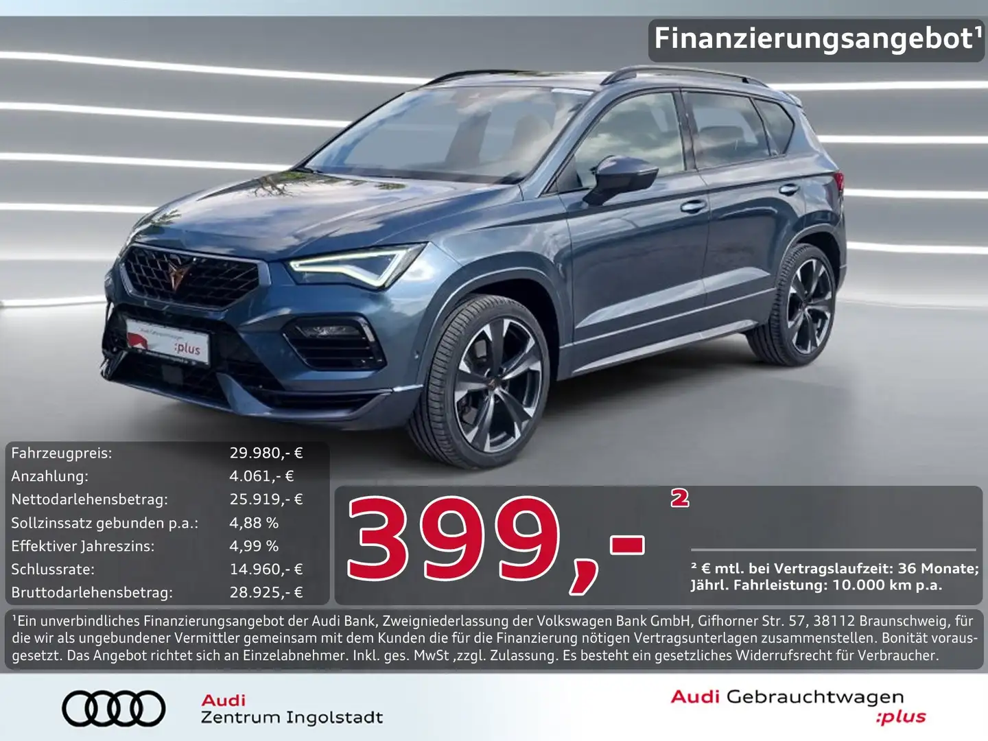 CUPRA Ateca 2.0 TSI DSG 4Drive AHK PANO BEATS ACC Grau - 1