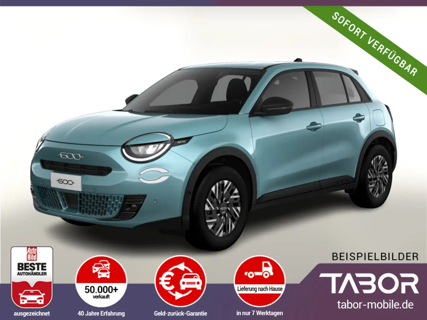 Fiat 600 MHEV 110 DCT LED PDC360° Keyl SHZ DigCo Kam Blau - 2