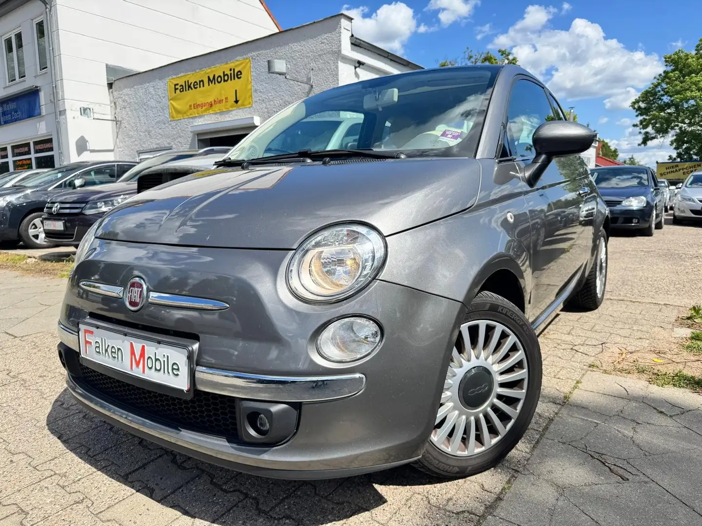 Fiat 500 Lounge + Klima + el. Glasdach Grijs - 1