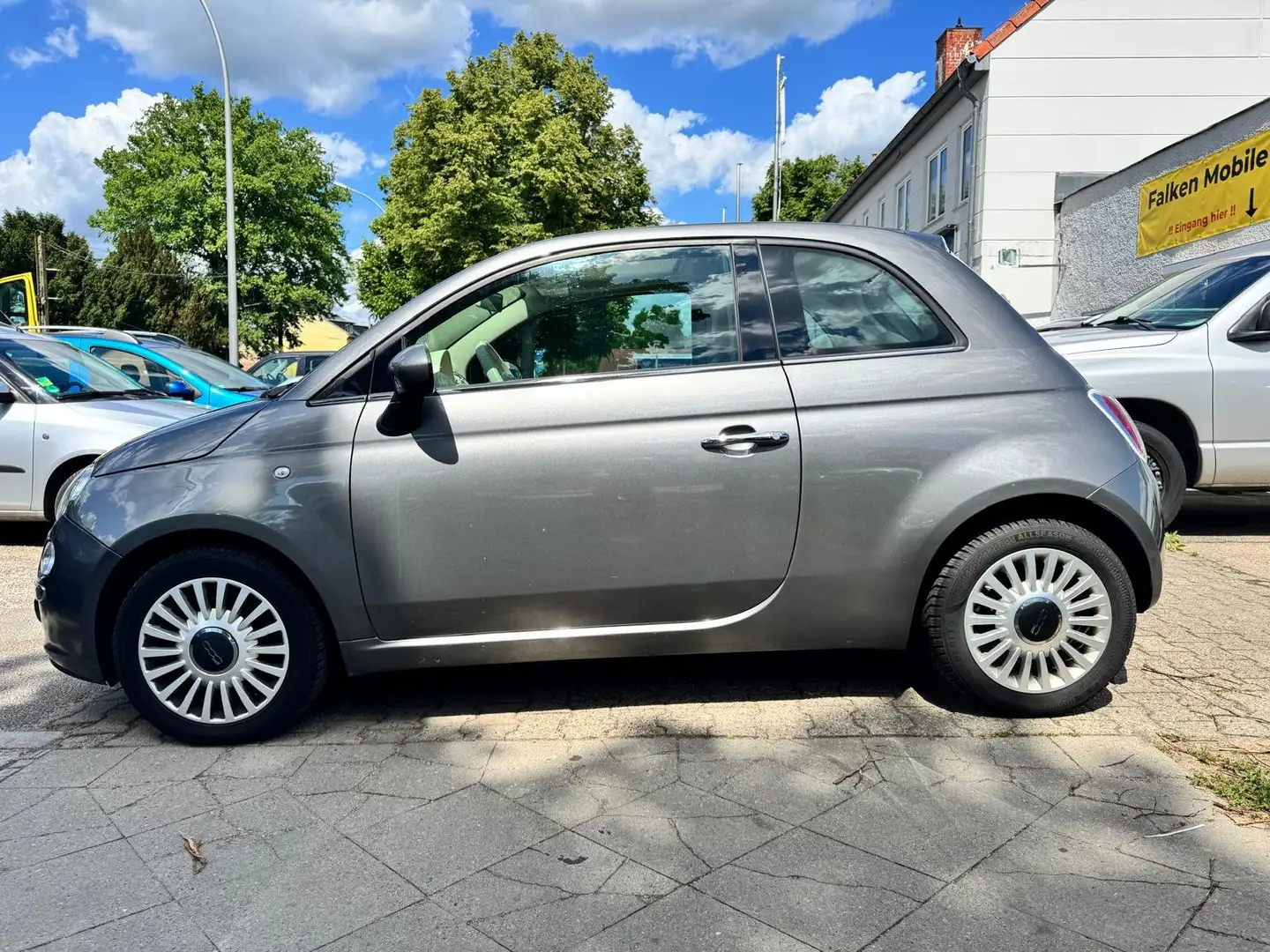 Fiat 500 Lounge + Klima + el. Glasdach Grijs - 2