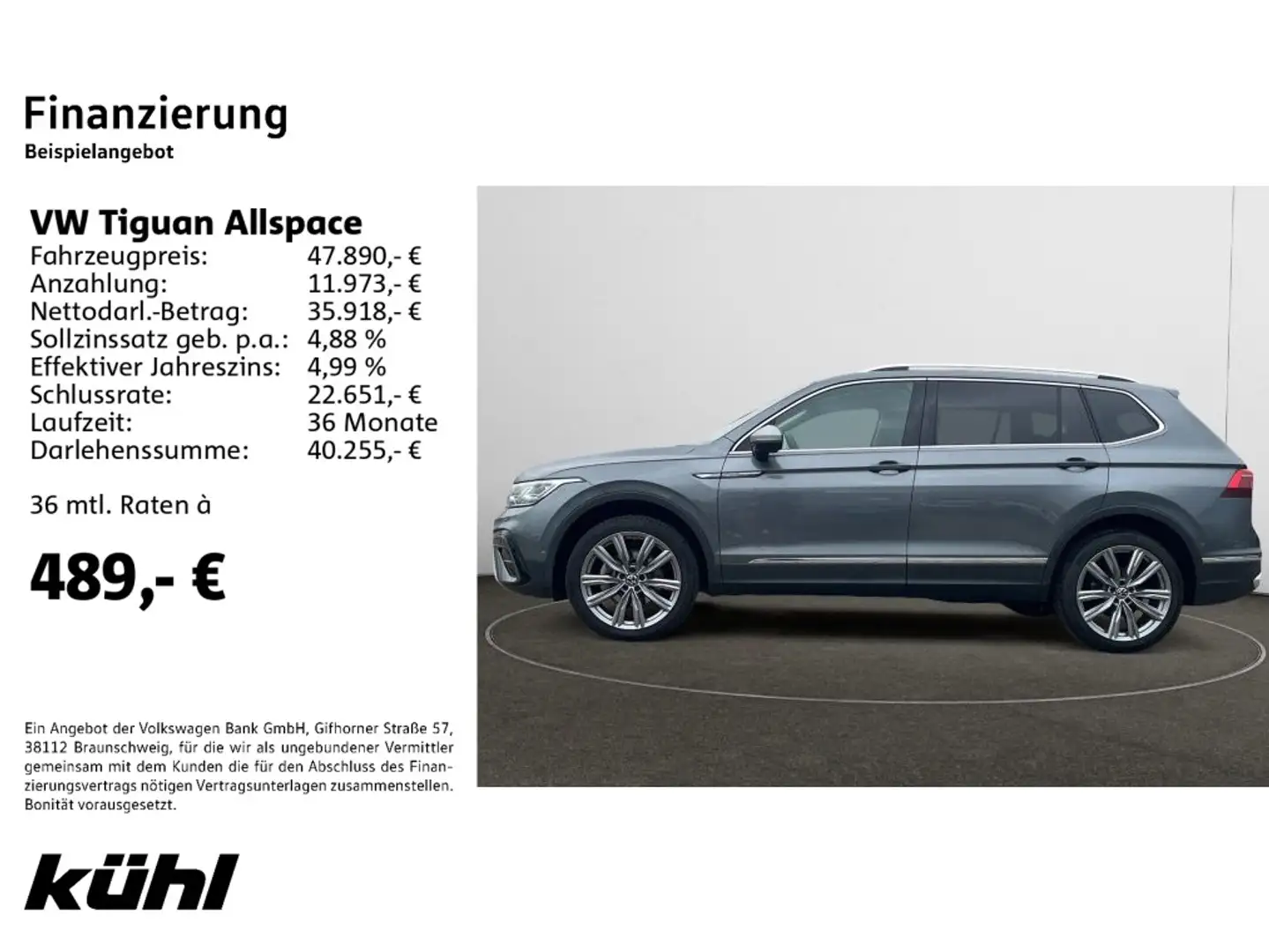 Volkswagen Tiguan Allspace 2.0 TDI DSG 4M Elegance Navi,AHK Grau - 2