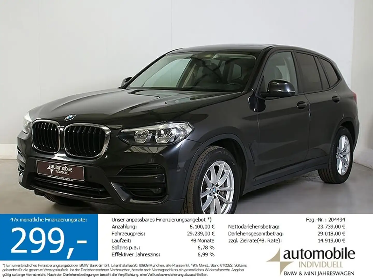 BMW X3 xDr. 30iA HuD LiveCockpit Parkingassistent+ Grigio - 1