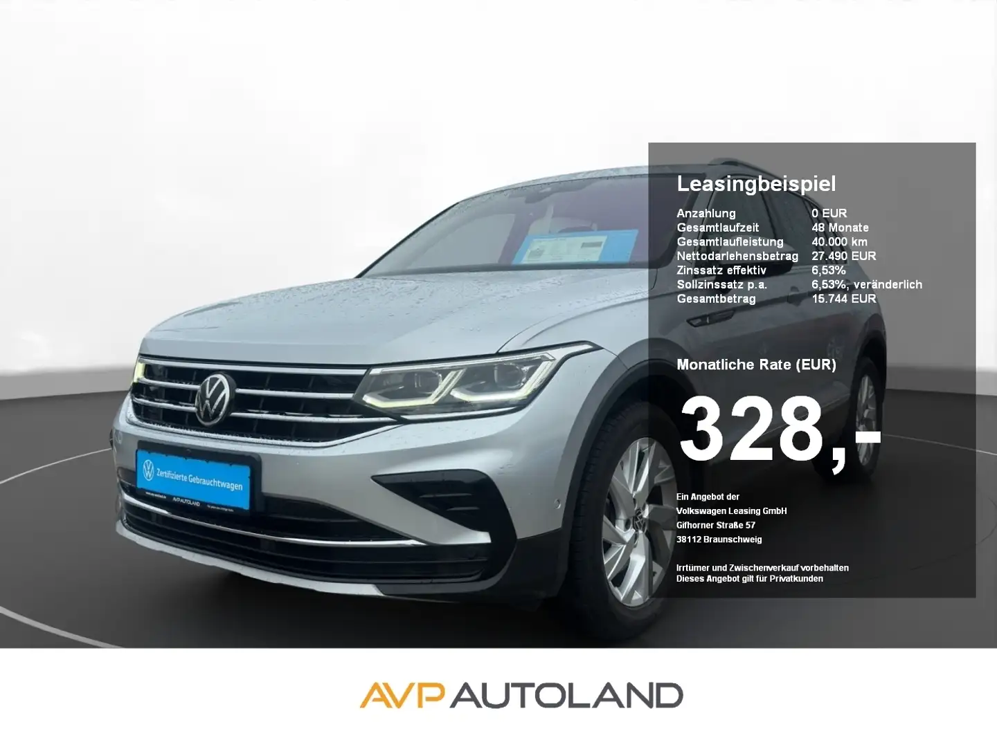 Volkswagen Tiguan 2.0 TSI DSG 4MOTION Elegance | STANDH. | Zilver - 1