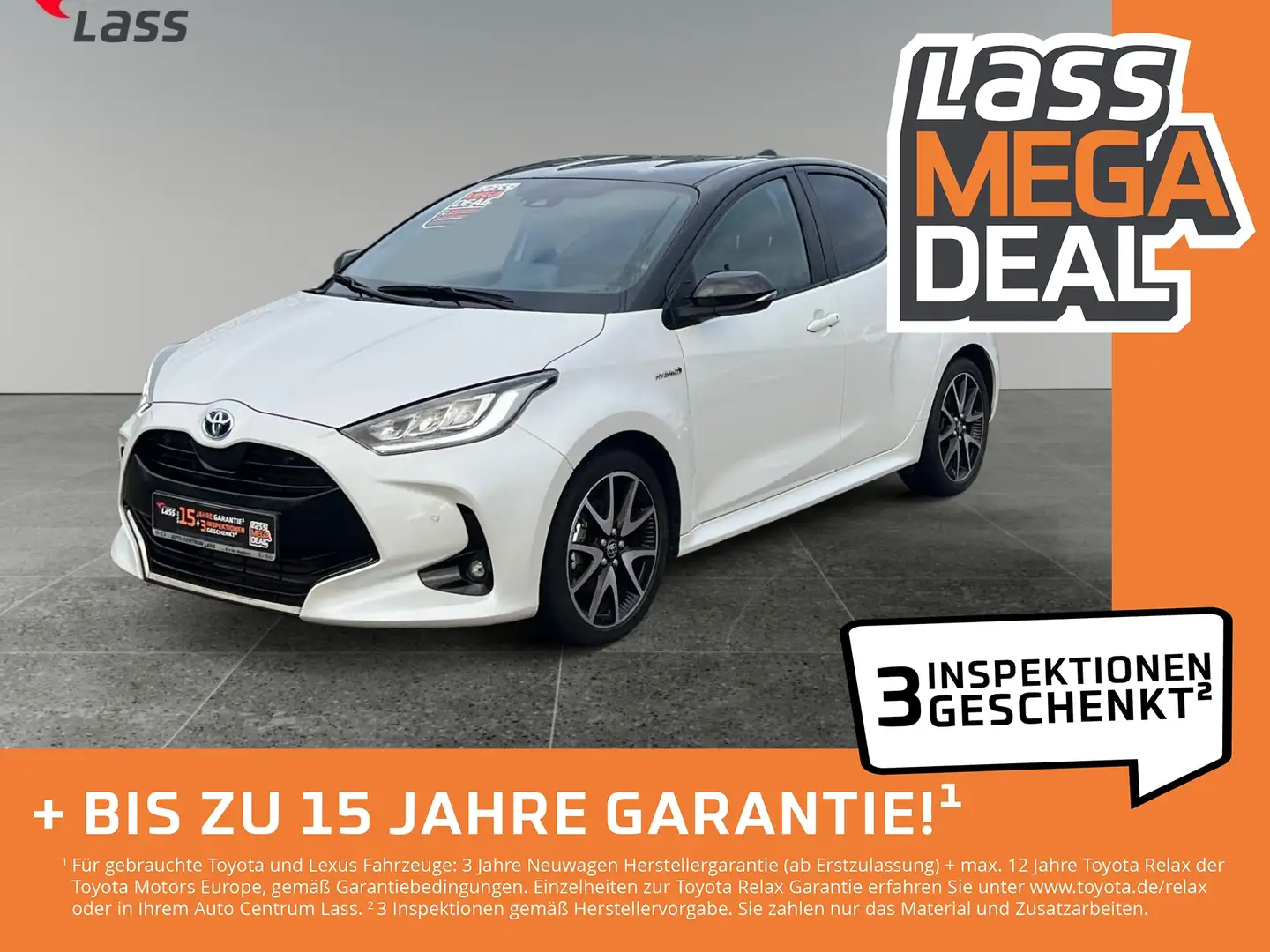 Toyota Yaris 1.5 Style 2xKlima ACC AUT Fernlichtass. LM Weiß - 1