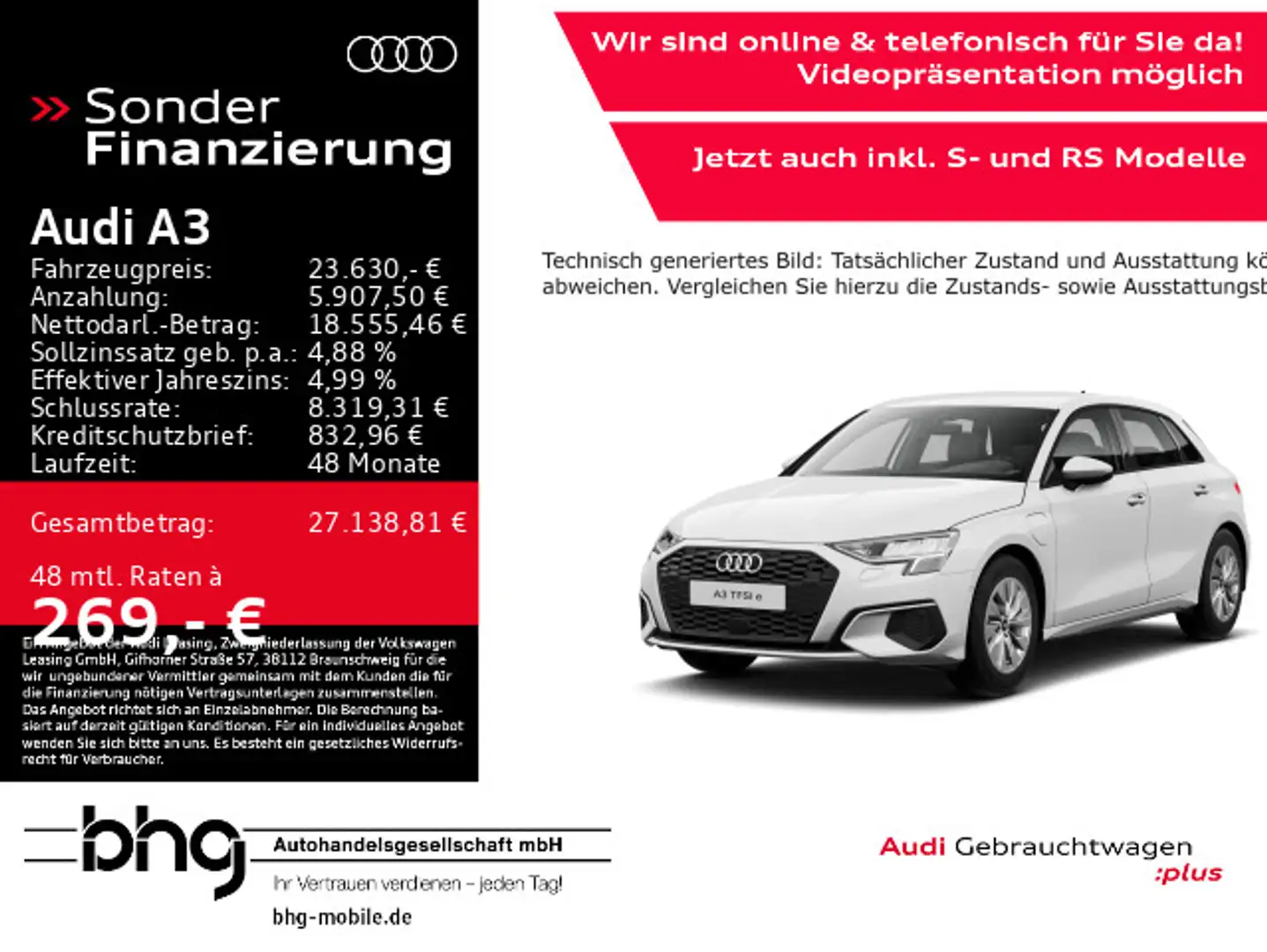 Audi A3 40 TFSIe Sportback S tronic Weiß - 1