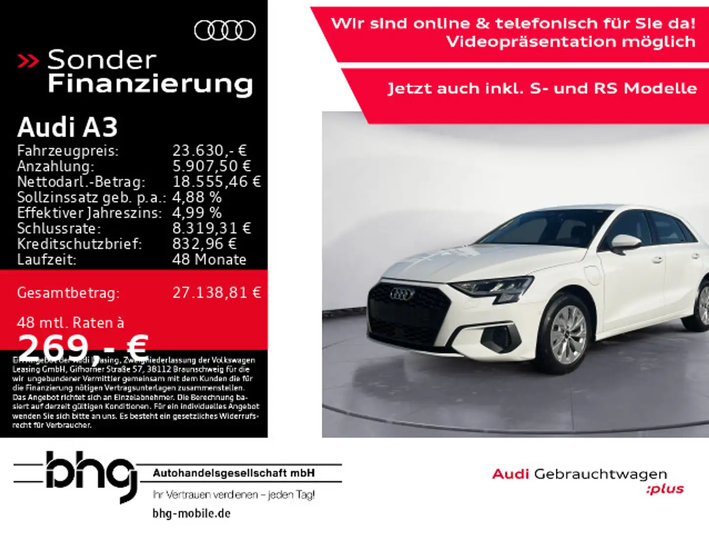 Audi A3 40 TFSIe Sportback S tronic Bianco - 1