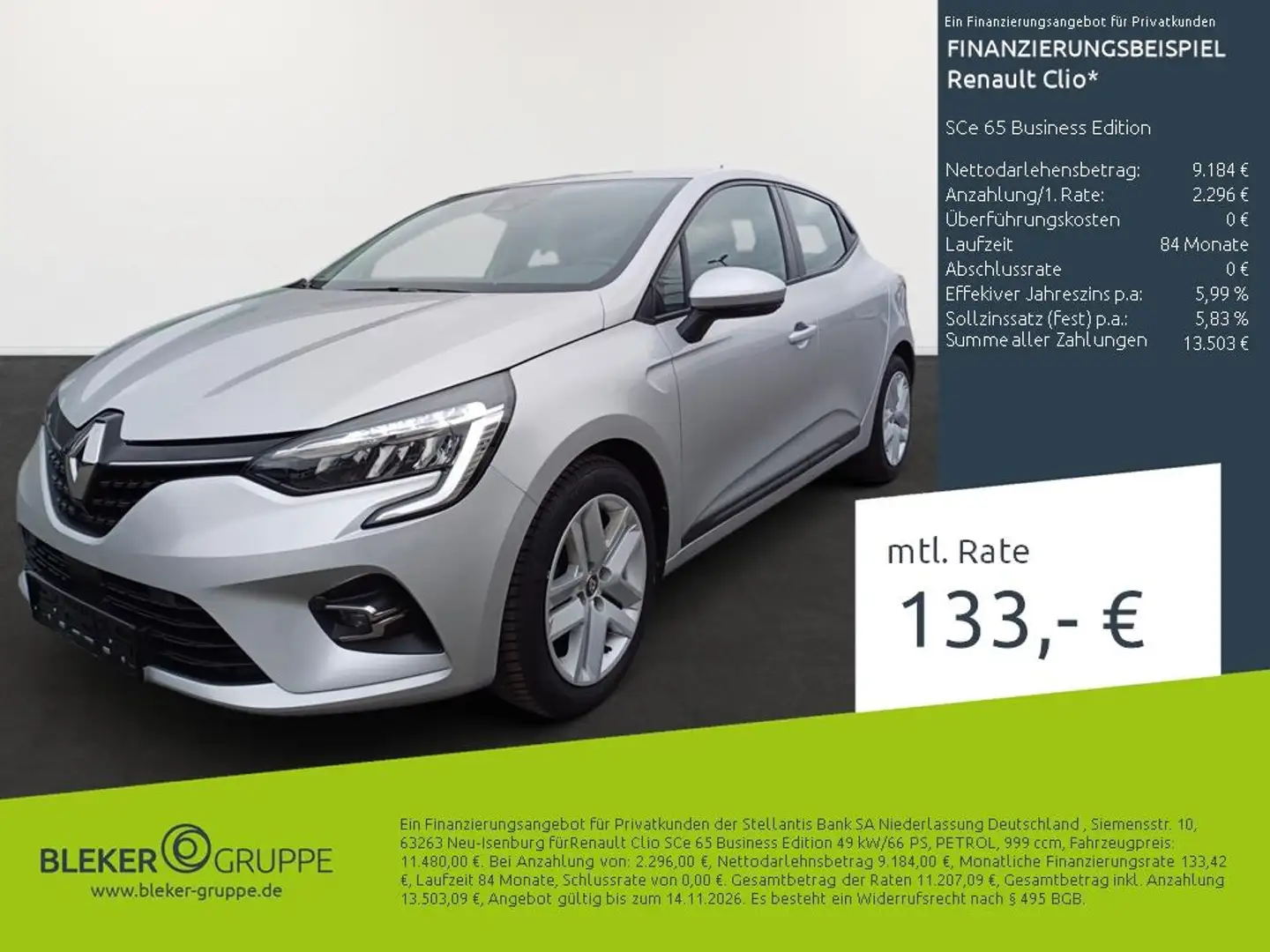 Renault Clio SCe 65 Business Edition Grau - 1