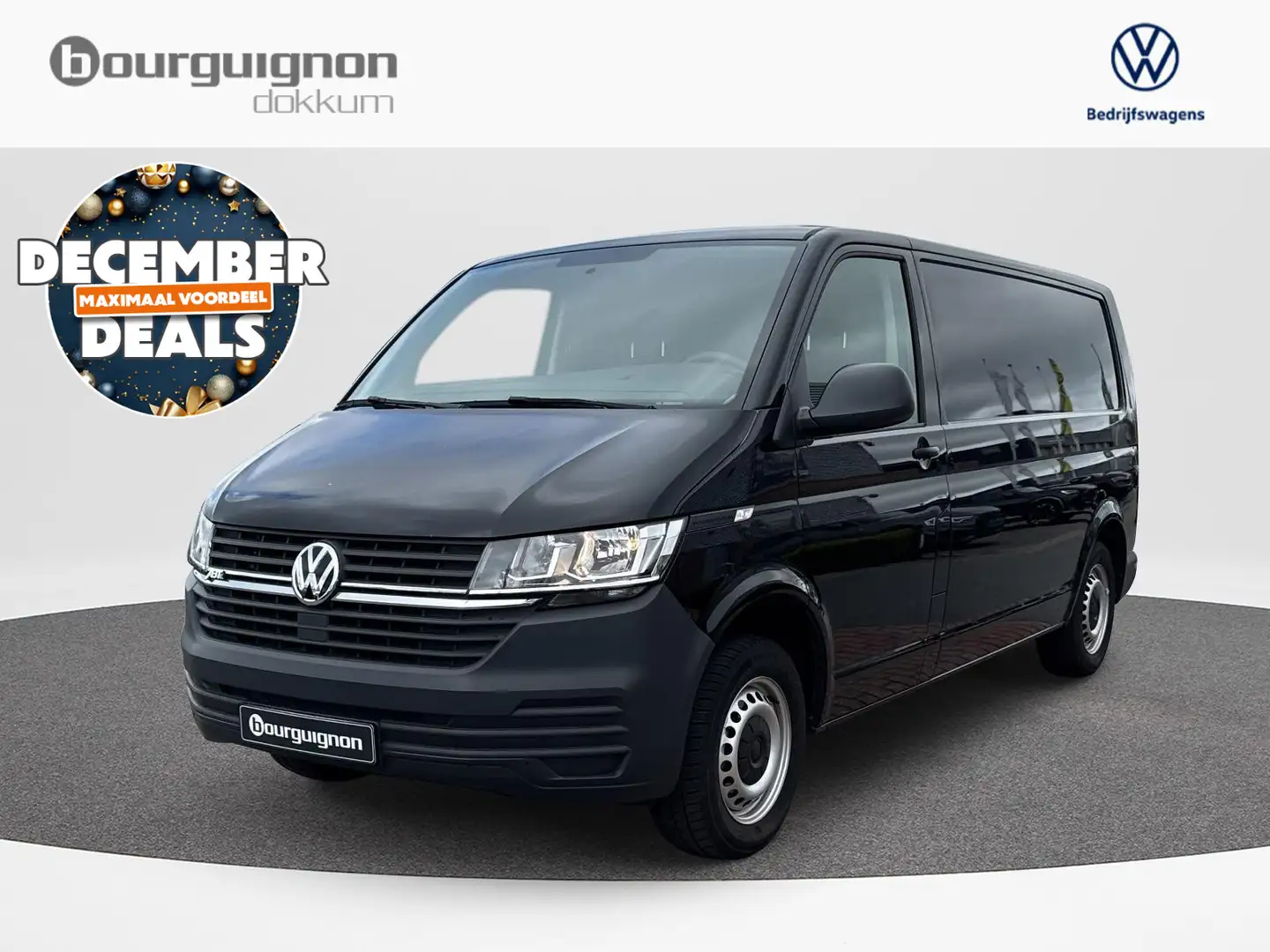 Volkswagen T6 Transporter E-Transporter ABT E-Line 113 pk | L2H1 | Airco | Zwart - 1