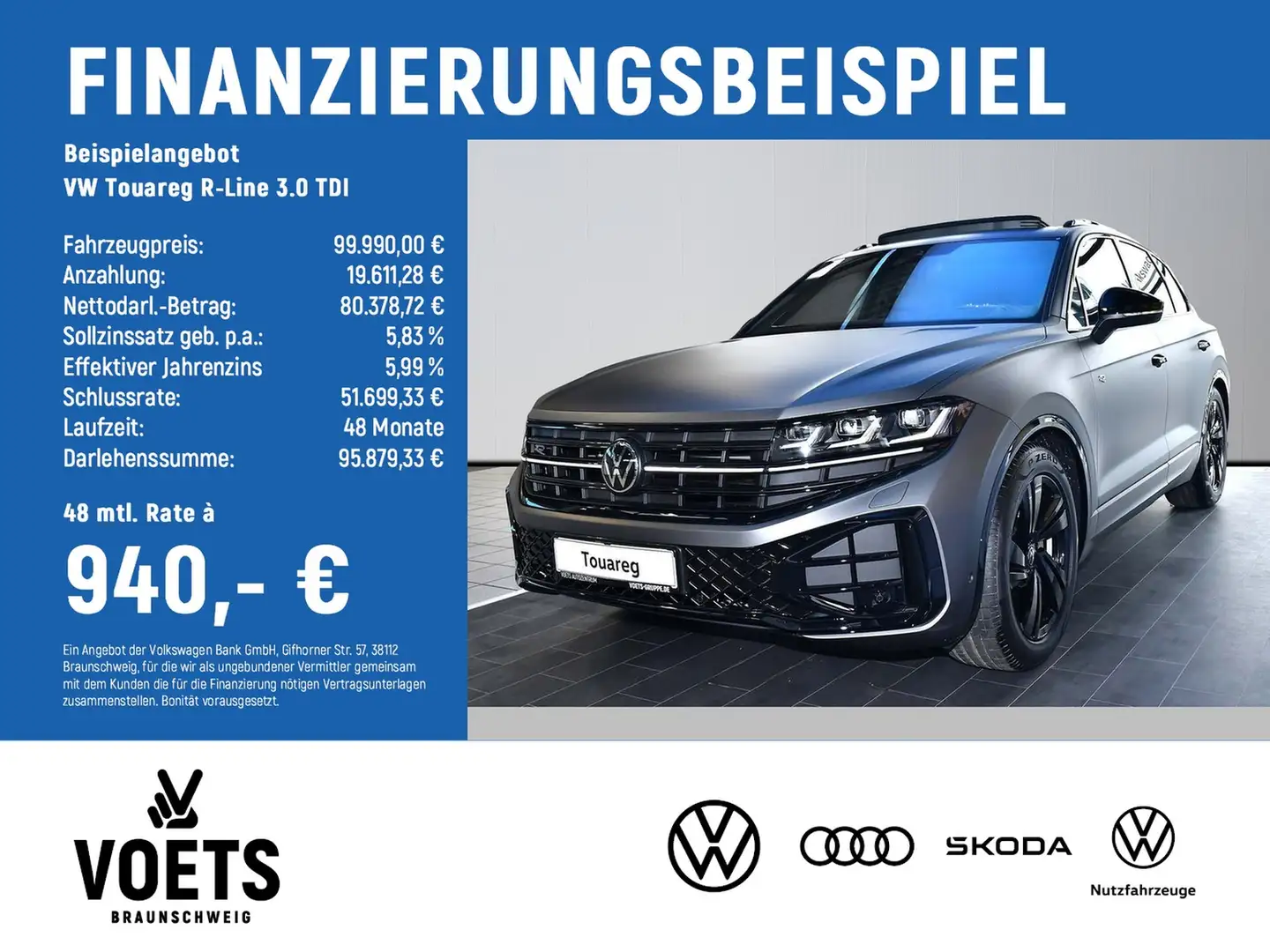 Volkswagen Touareg R-Line 3.0 TDI BLACK STYLE+PANO+MATIX Grau - 2