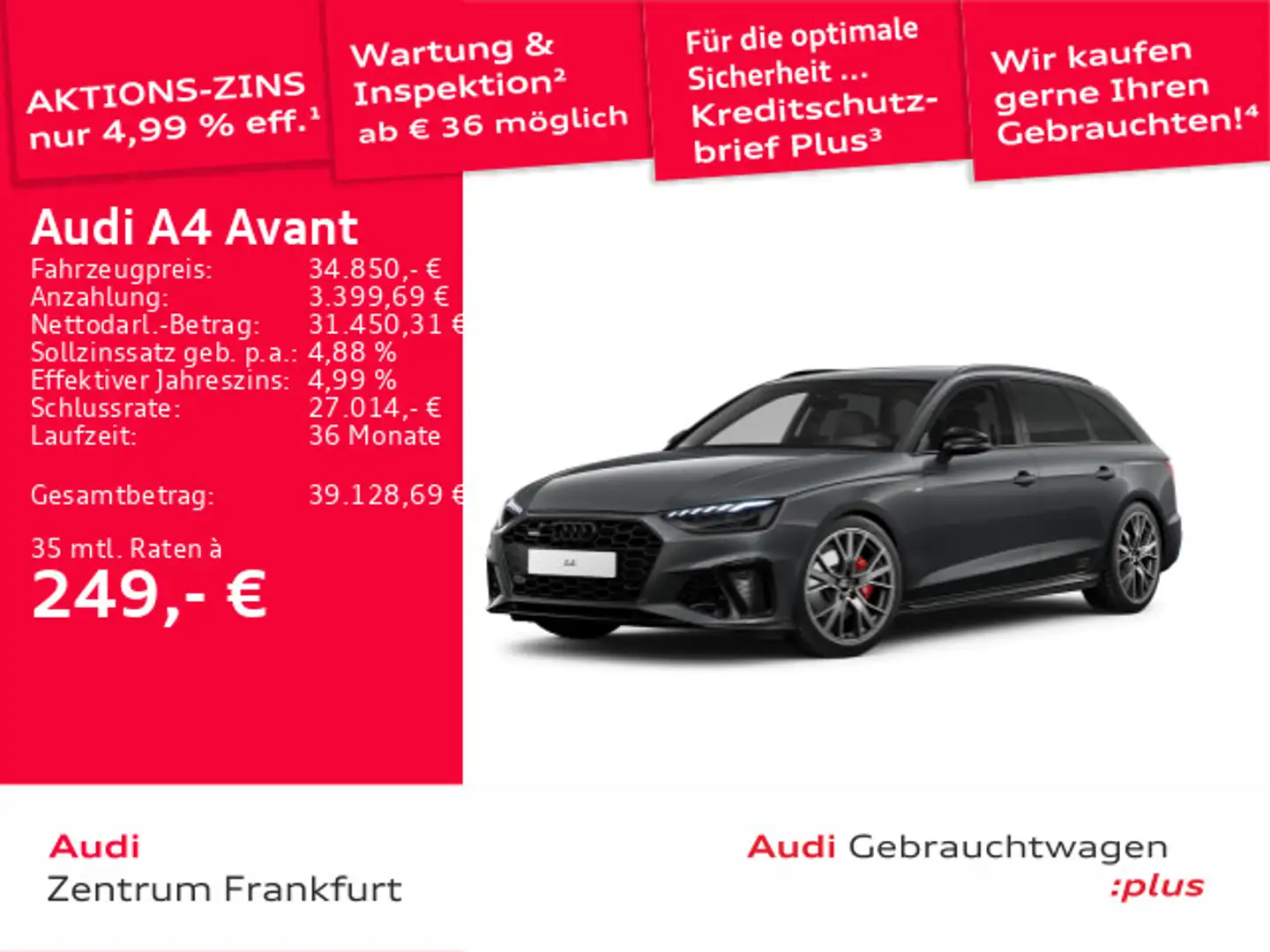 Audi A4 40 TFSI quattro S tronic S line MatrixL Gris - 1