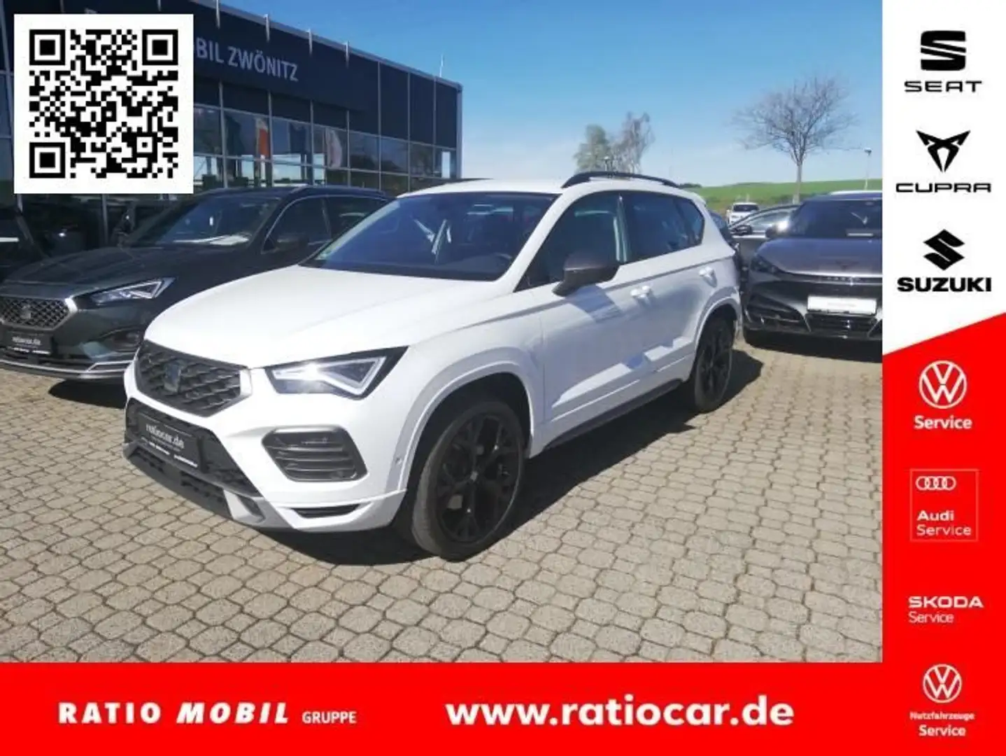 SEAT Ateca ATECA FR 2.0 TDI DSG 4DRIVE BEHEIZB. FS NAVI SHZ Blanco - 1