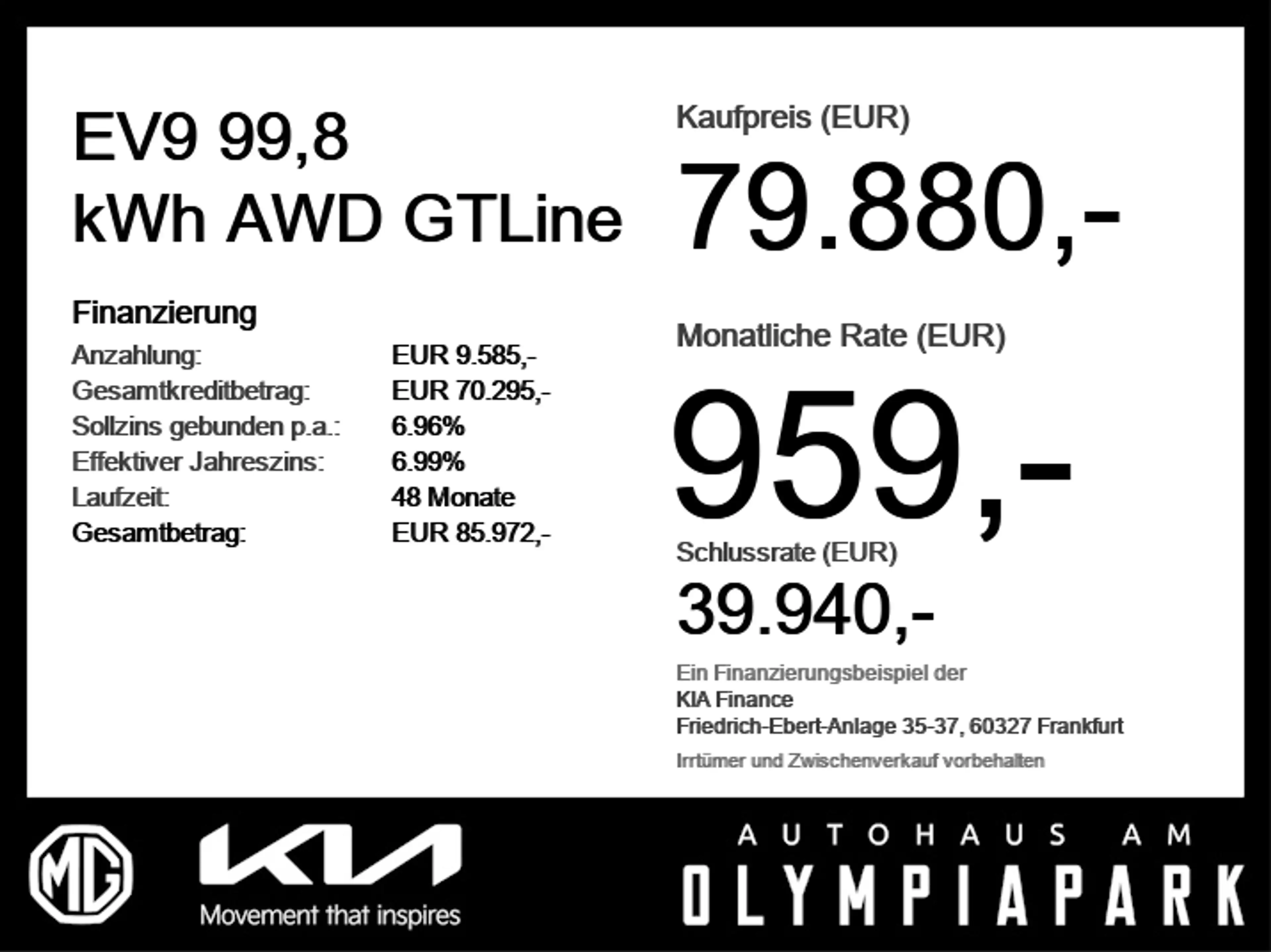 Kia EV9 99,8 kWh AWD GTLine Digitale Außenspiegel*AHK — photo 6