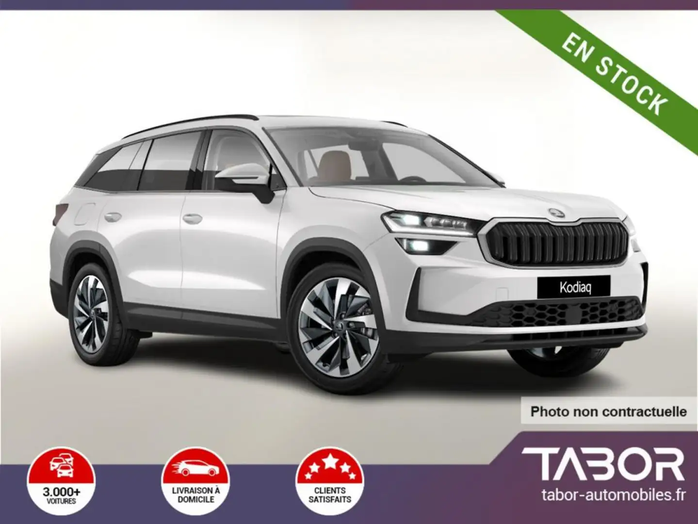 Skoda Kodiaq eTSI 150 DSG Selec pano 7pl cuir Blanc - 1
