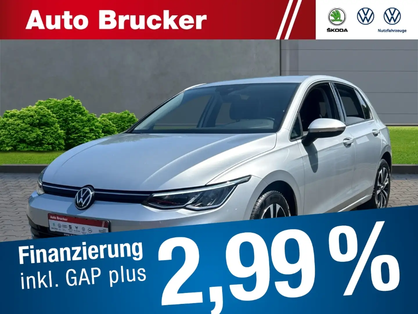 Volkswagen Golf VIII United 1.0 TSI LED+AHK+Navi+SHZ+3-Zonen-Klima Argent - 1