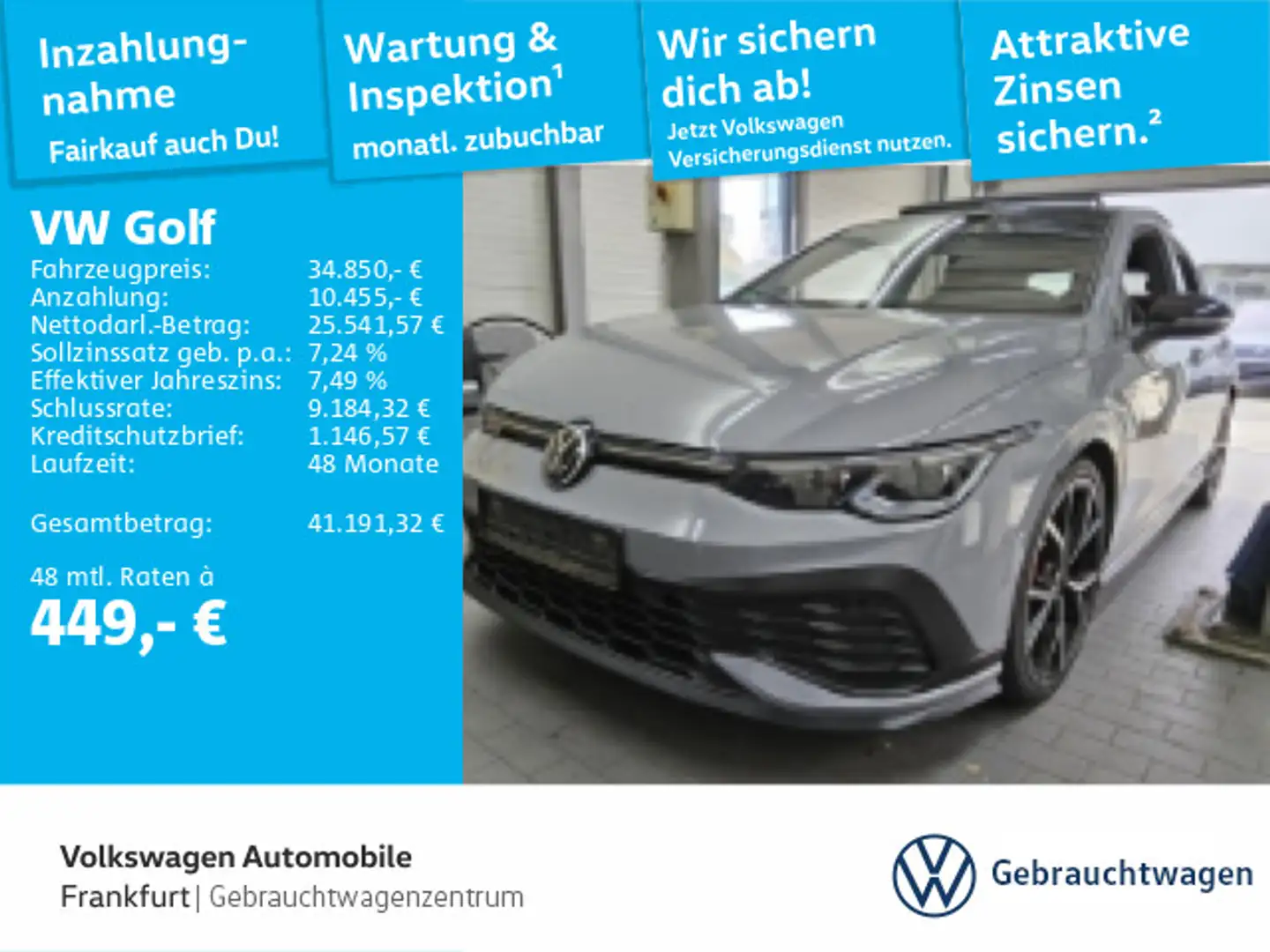 Volkswagen Golf GTI Golf VIII 2.0 TSI DSG GTI Clubsport Navi IQ.Ligh Grau - 1