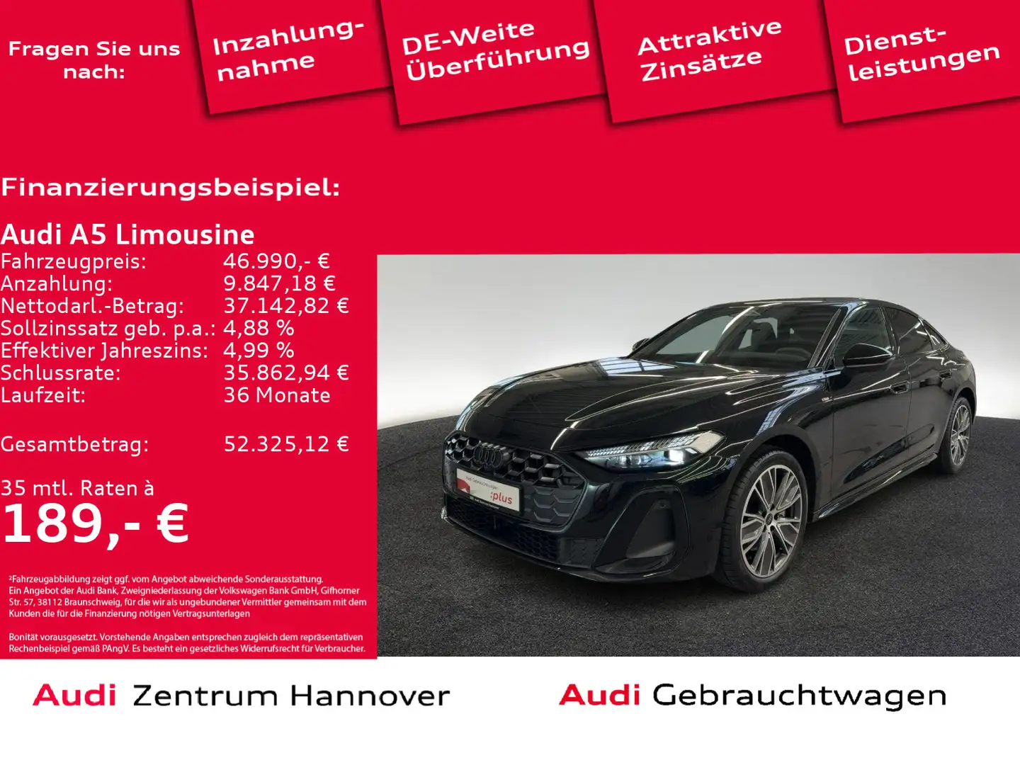 Audi A5 S line 2.0 TFSI Matrix Kamera ACC v Nero - 1