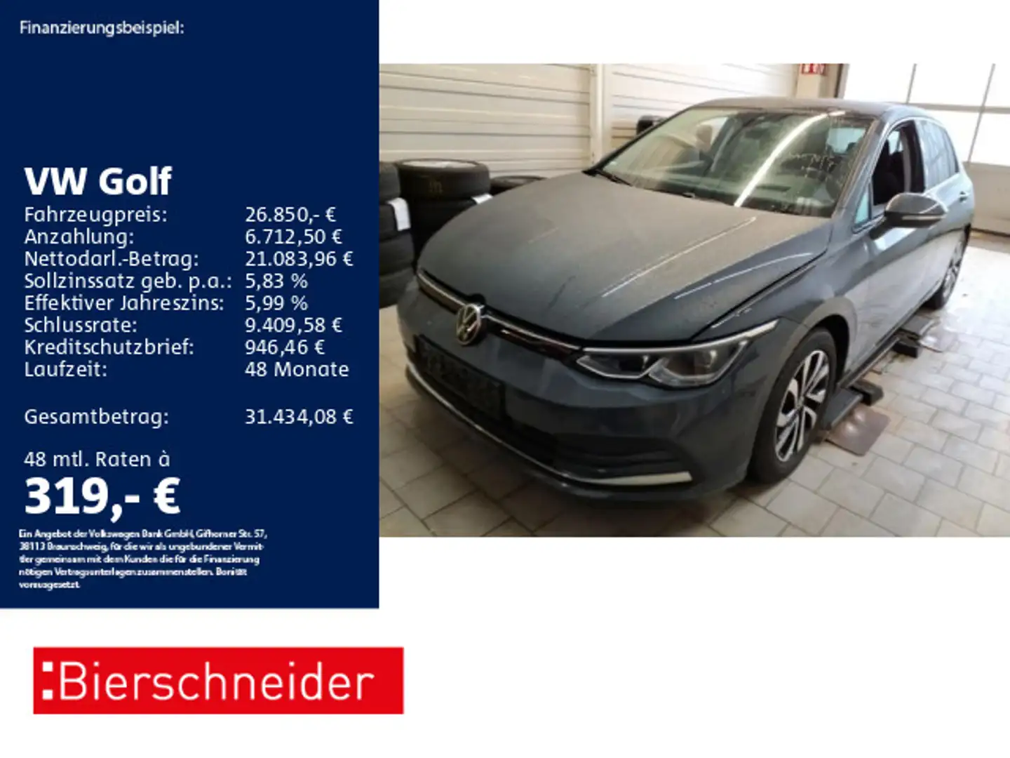 Volkswagen Golf 8 2.0 TDI DSG Active AHK PANO MATRIX CAM AC Grau - 1