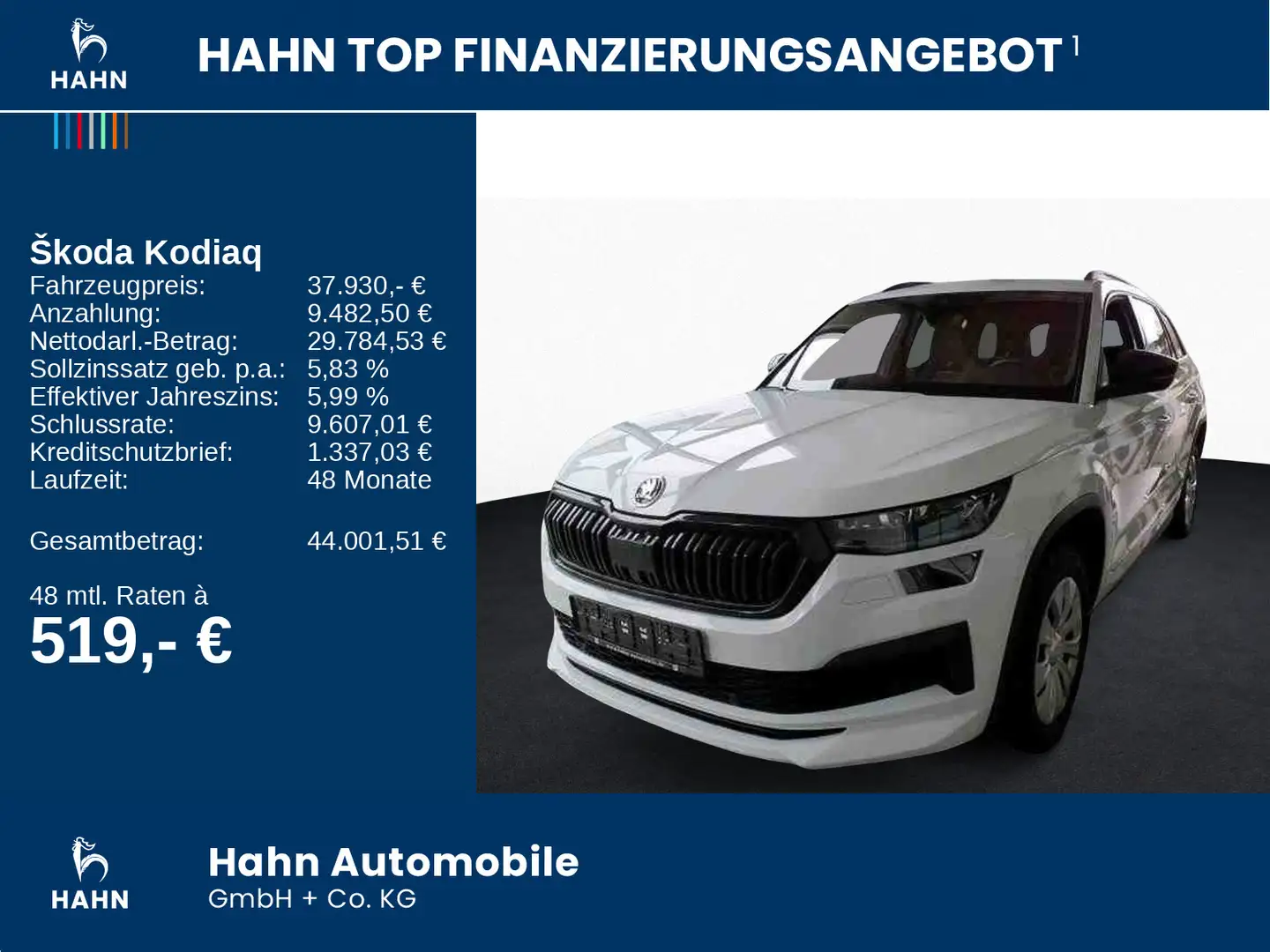 Skoda Kodiaq 2.0TSI DSG 4x4 Sportline ACC Cam LED Navi Weiß - 2