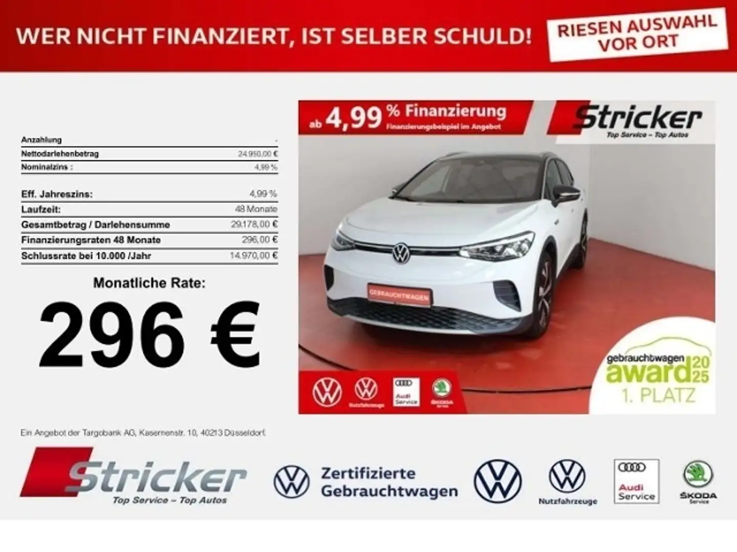 Volkswagen ID.4 1st 150/77 296,-ohne Anzahlung Navi ACC Kamera Weiß - 1