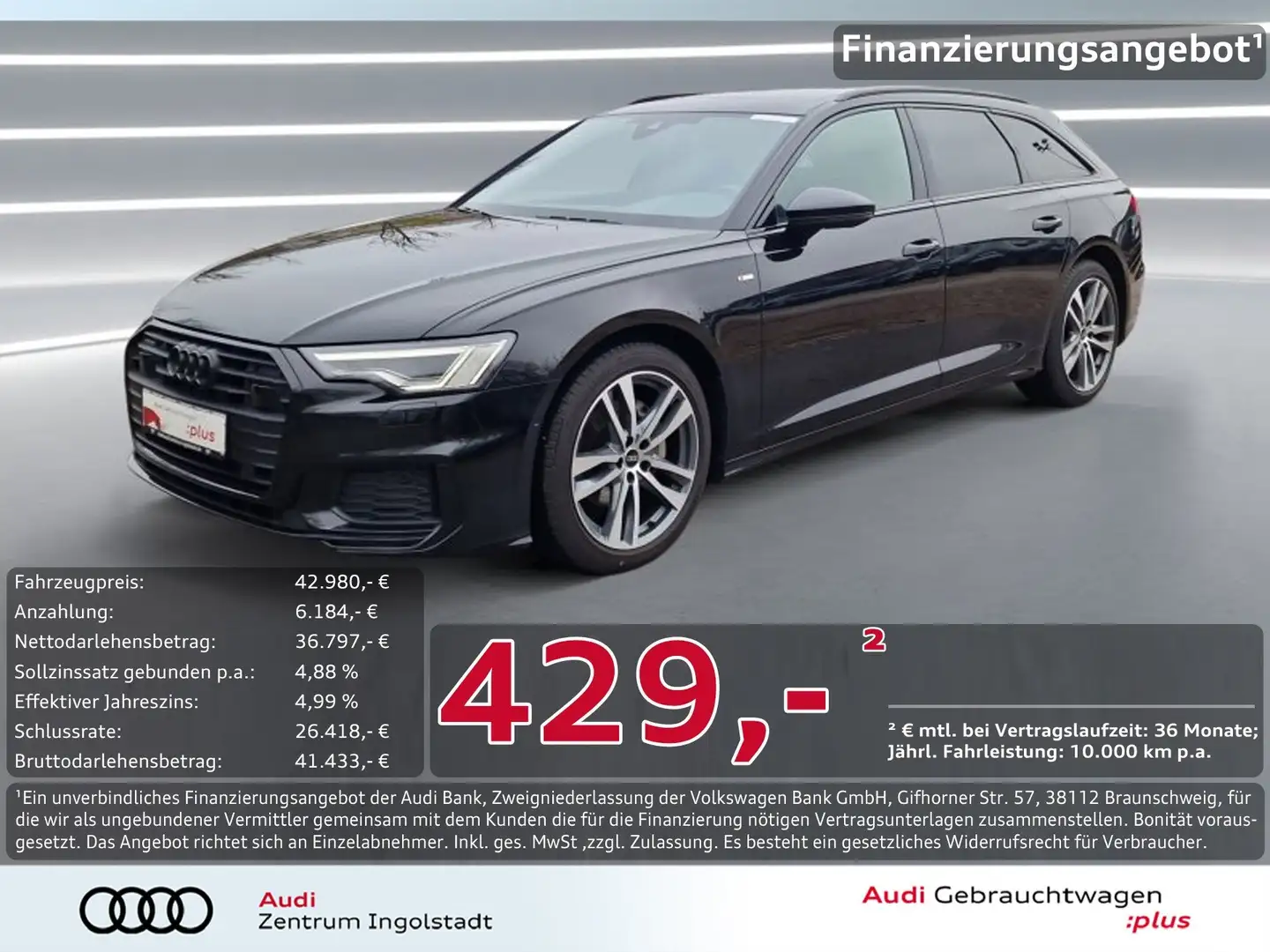 Audi A6 Avant 40 TDI qu S line PANO MATRIX Kam. Sport Schwarz - 1