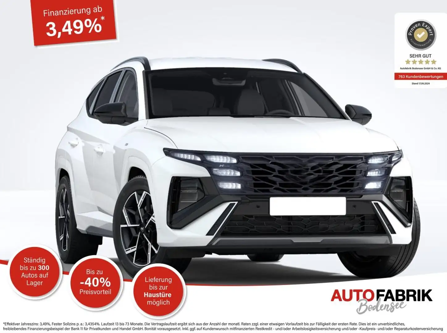 Hyundai TUCSON FL (MJ25) N-Line 1.6 T-GDI Alcantra*E-Heck*19"*Nav Weiß - 1