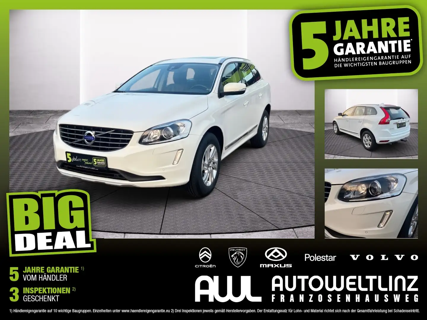 Volvo XC60 D3 Geartronic AHK+Navi+Pano Weiß - 1